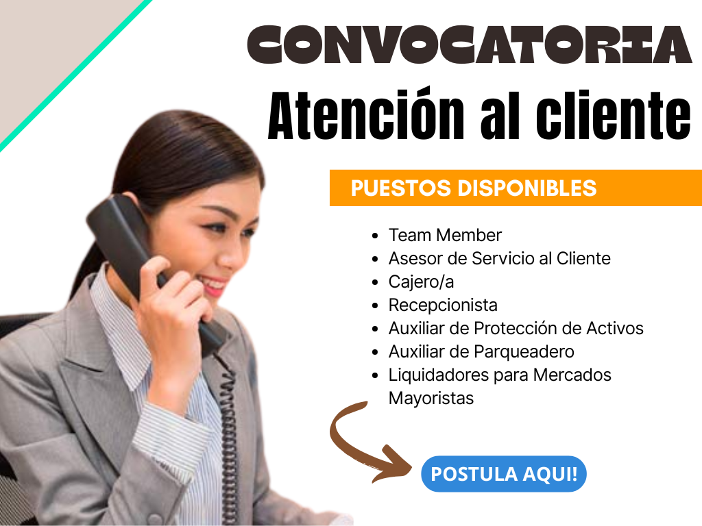 convocatoria para atención al cliente